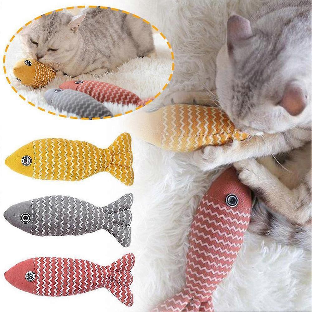 Cat Toys Fish Soft Linen Crinkle Sound Interactive Self-entertainment Toys