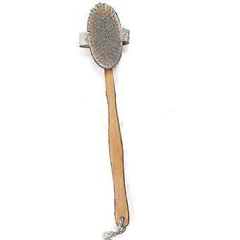 Body Brush Massage Brush - Dry Brush For Massage With Natural Boar Bristles And Handle - Dry Skin Brush, Natural Bristle Back Brush, Back Scrubber A