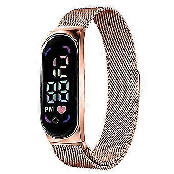 Electronic Watch Magnetic Multifunctional Adjustable LED Screen Waterproof  Rectangular Dial Student