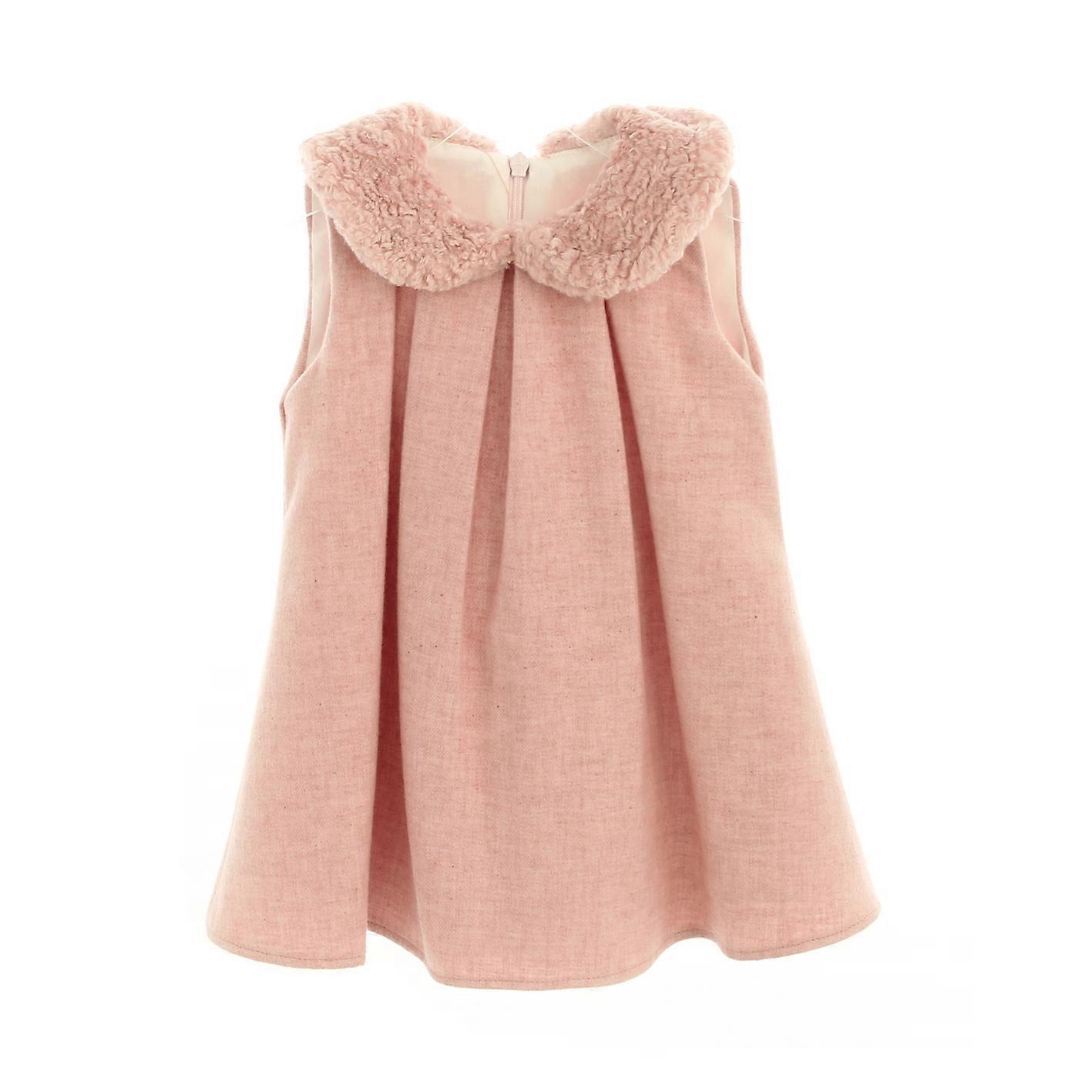 Tablier Bufi pour bébé fille, avec col en fourrure, nœud dans le dos,