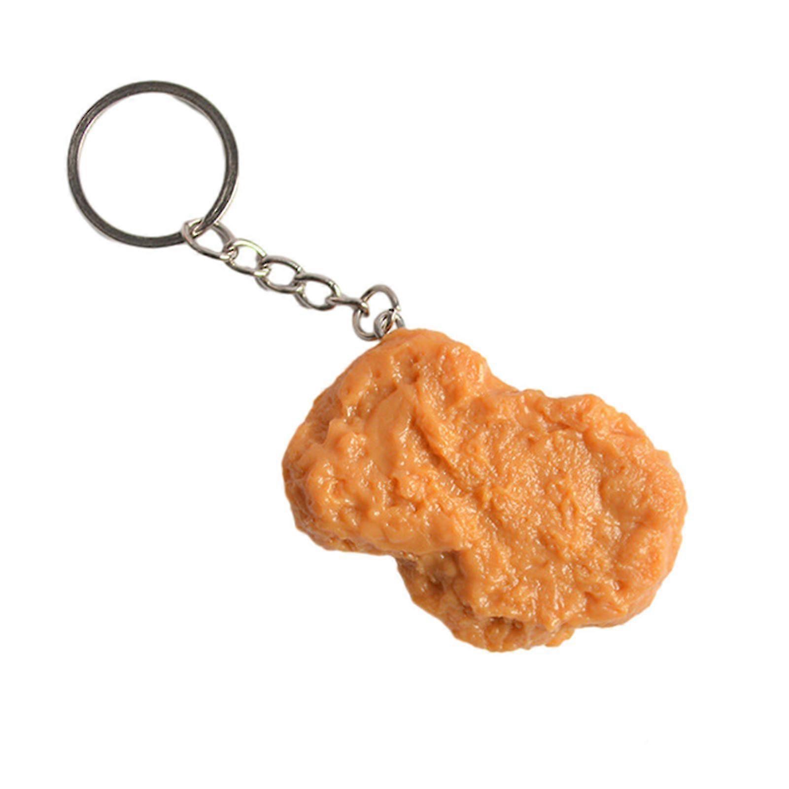 Realistic Imitation Fried Chicken Keychain - Drumstick, Wings & Nuggets Pendant Keyring