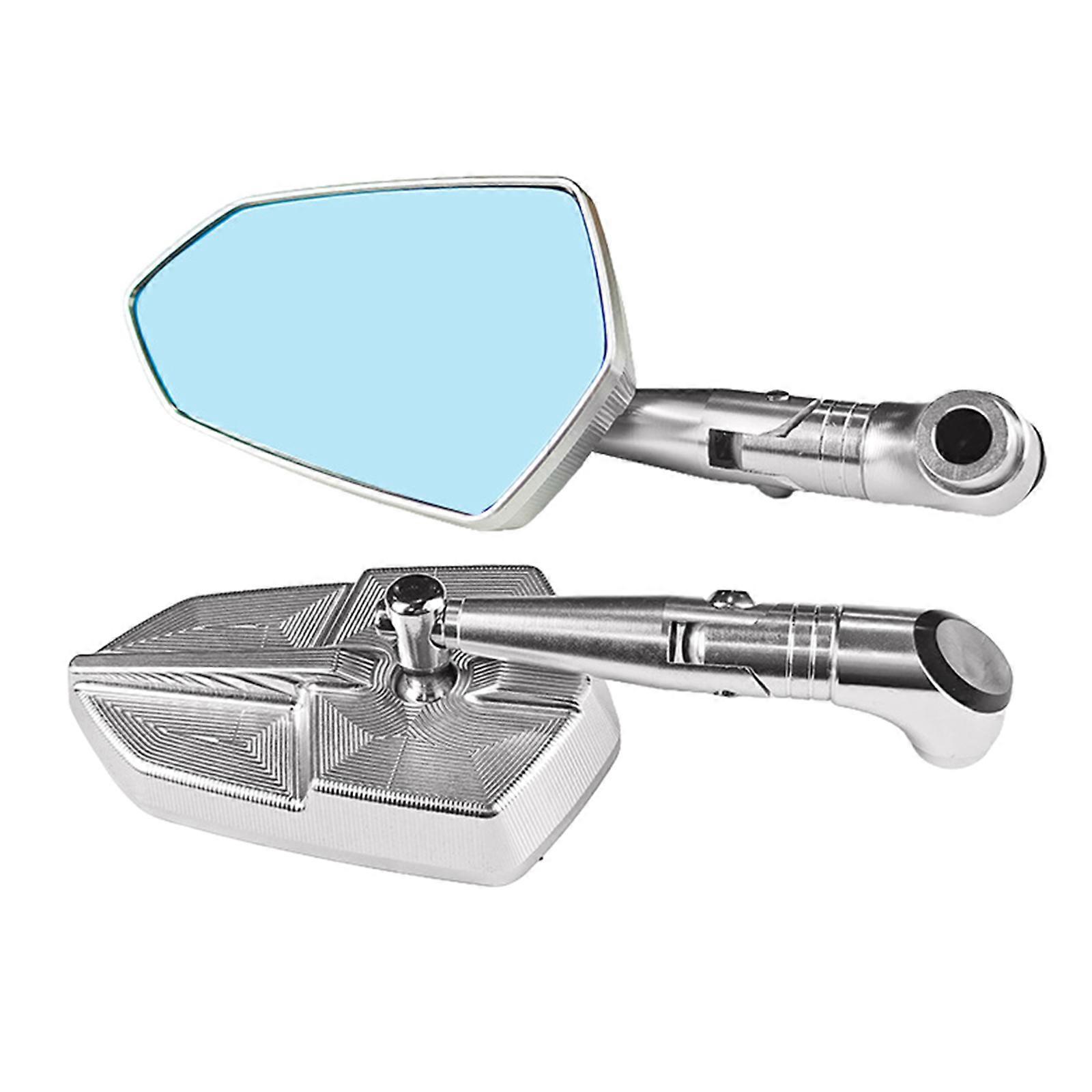 Corrosion Resistant Handlebar Rear View Reflectors Adjustable for Riders Motorcycles Scooter Easy Adjustment Waterproof Silver