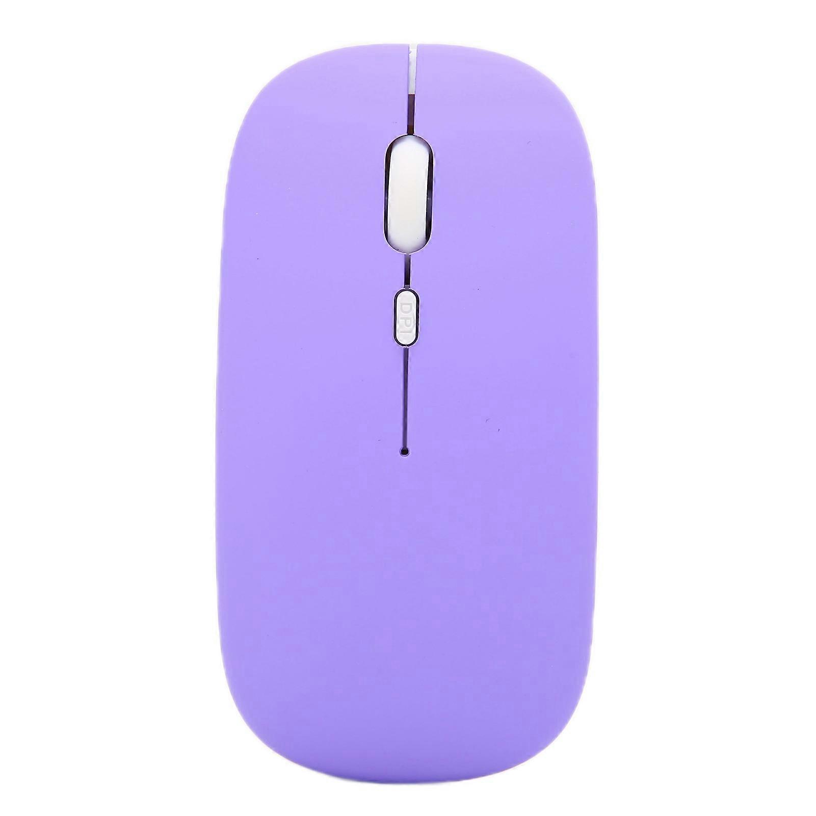 Ergonomic Skin-Friendly Design Rechargeable Mouse, Optical Wireless Mice with Noise Free Clicking for Desktops Notebooks, Purple