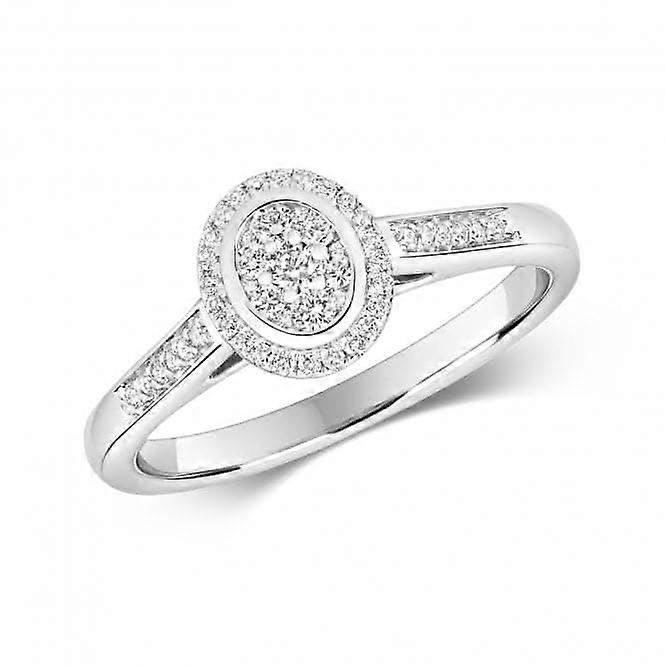 Diamond Jewellery 9CT Cluster Oval White Gold Ring RD642W