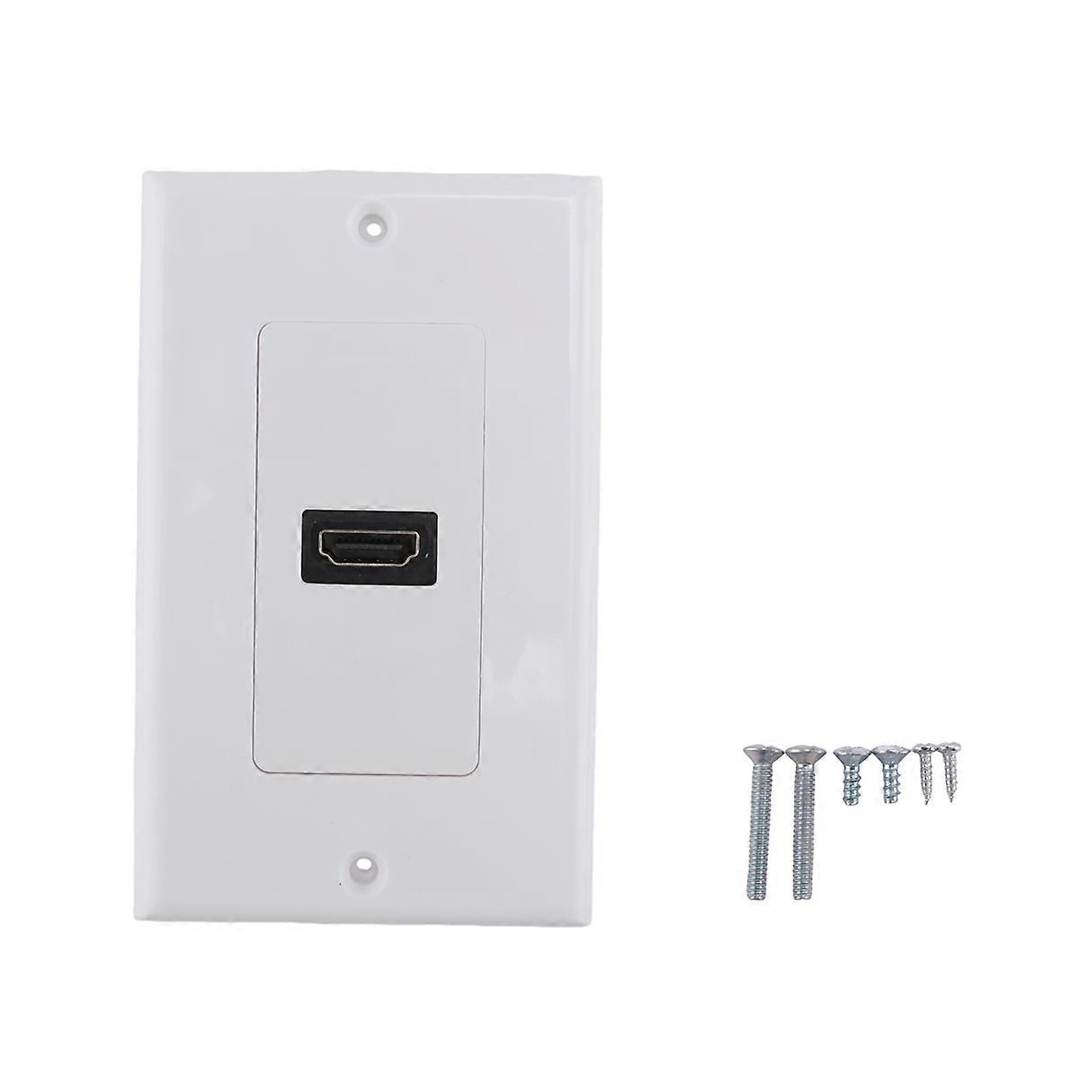 1-Port Wall Panel Cover Coupler Outlet 3D 1080P White