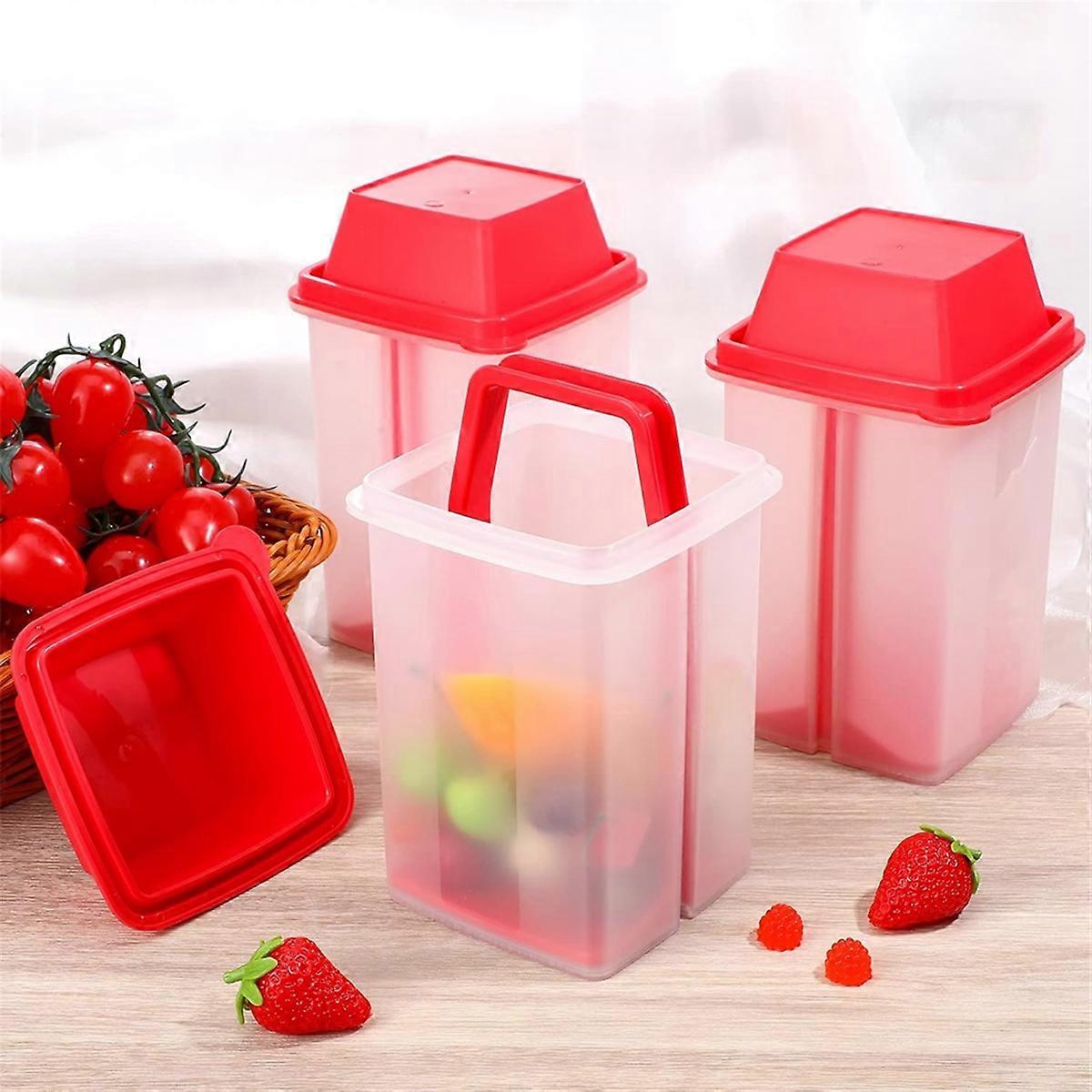 3 Pieces Jalapeno Pickle Containers with Strainers Square Dispensers for Pickled Food Kitchen Tools