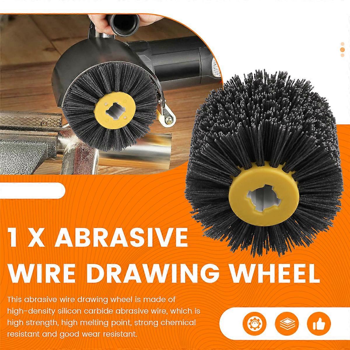 80 szemcsés csiszolóhuzal húzókerék nylon drótdob polírozó kefe kopásálló kerékcsiszolás