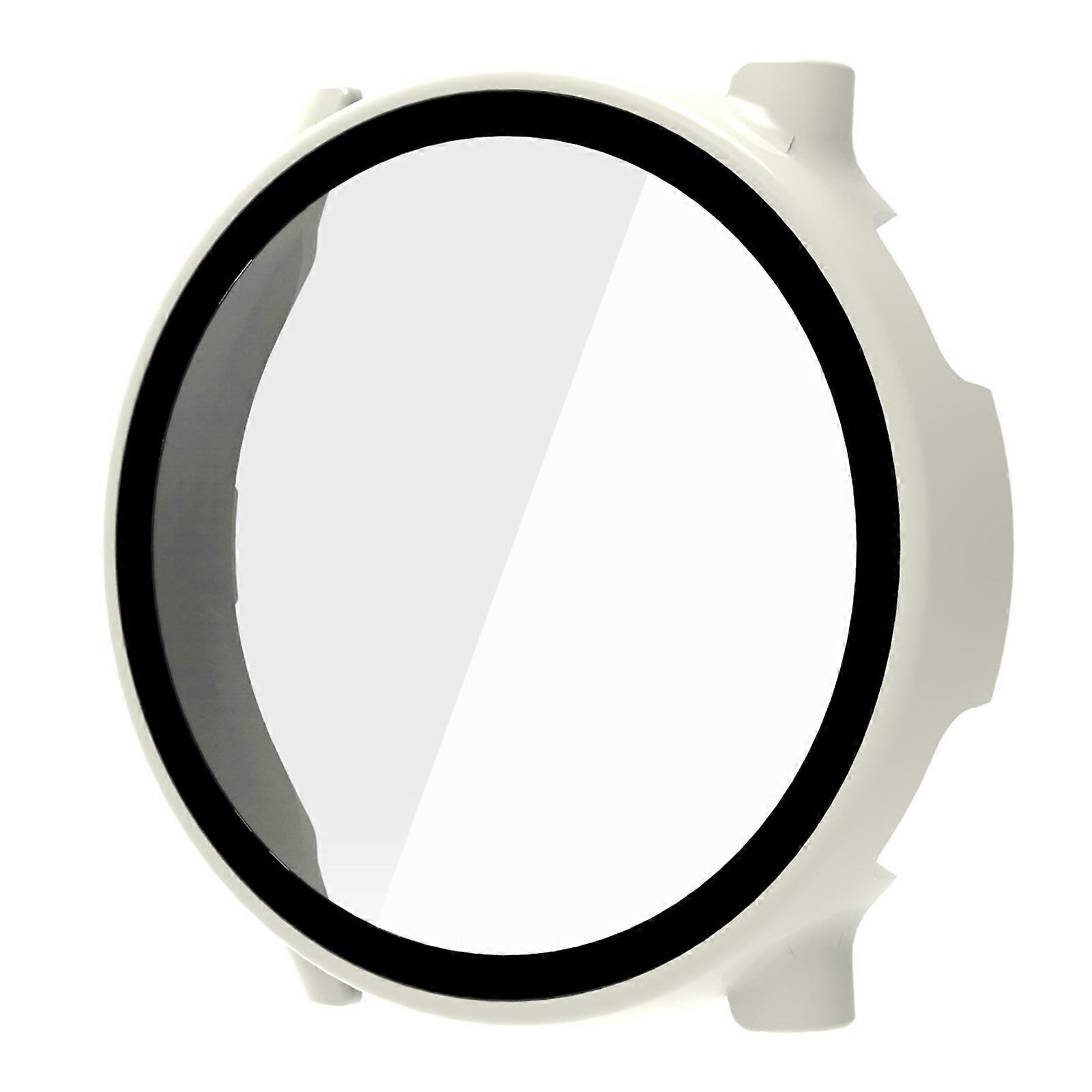 Screen Protector Case Cover for Active 5 Scratch-resist Shock Full Edges Coverage Smartwatch Full Coverage Bumper Shells  ivory white