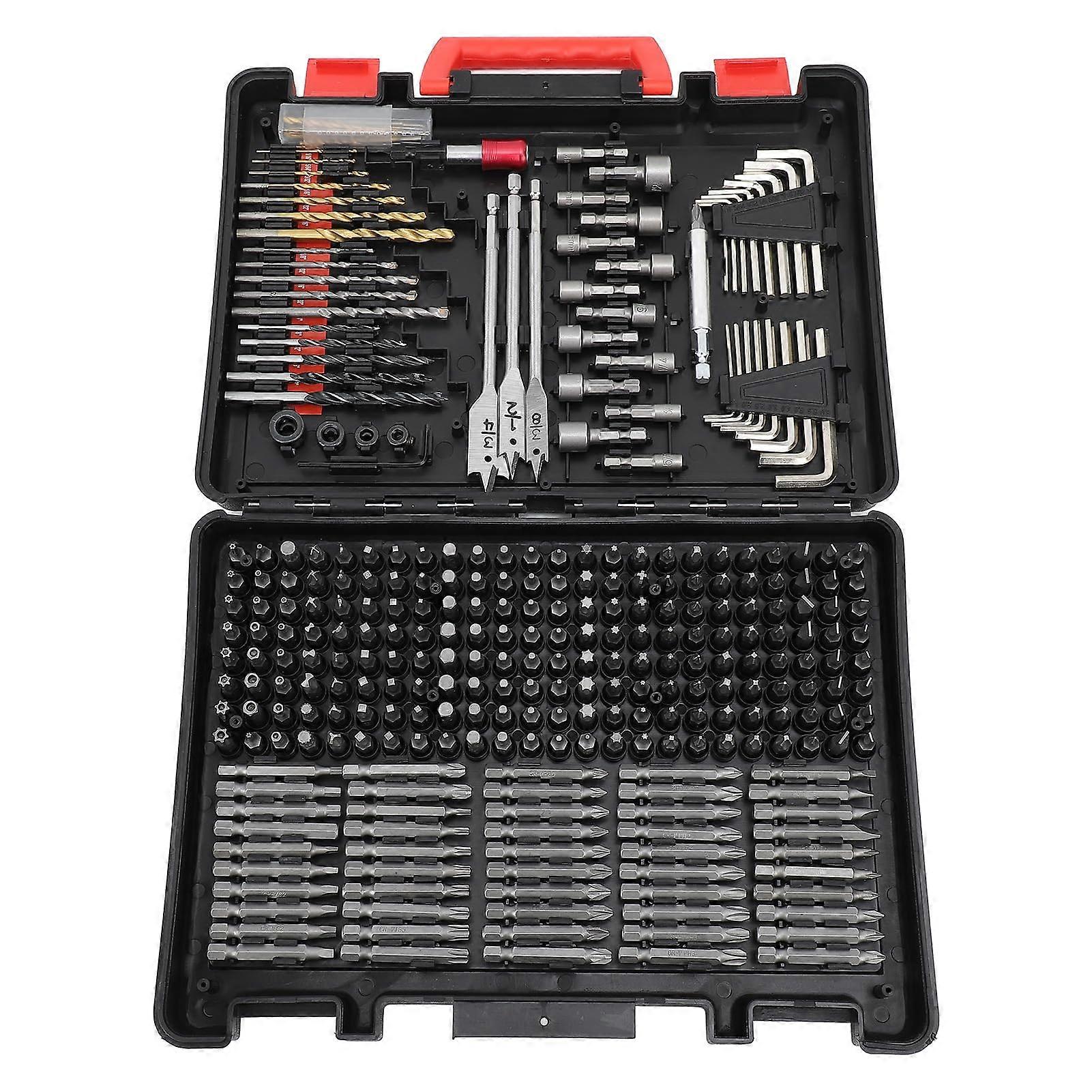 318Pcs Screwdriver Drill Bit Set Multifunctional Drill Bit and Screwdriver Bit Set Screwdriver and Drill Bits with Storage Box for Repair Maintenance