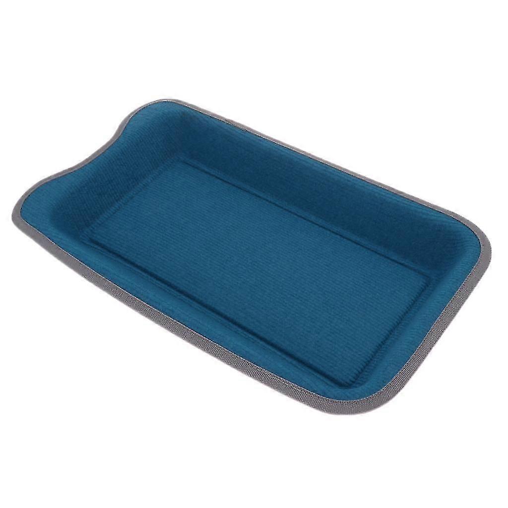 Cat Toy Rectangle Pet Puppy Cat Bed Claw Tray Pad with Catnip Scratcher Blue