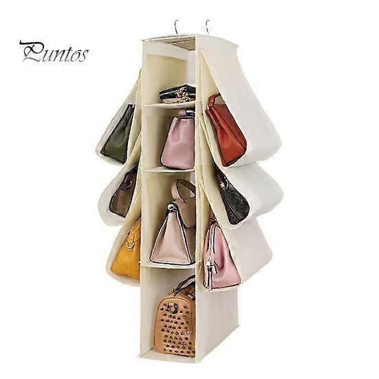 Handbag Hanging Organizer Space Saving 10 Compartments with Heavy Duty Hook Wardrobe Closet Storage Hanger Organizer