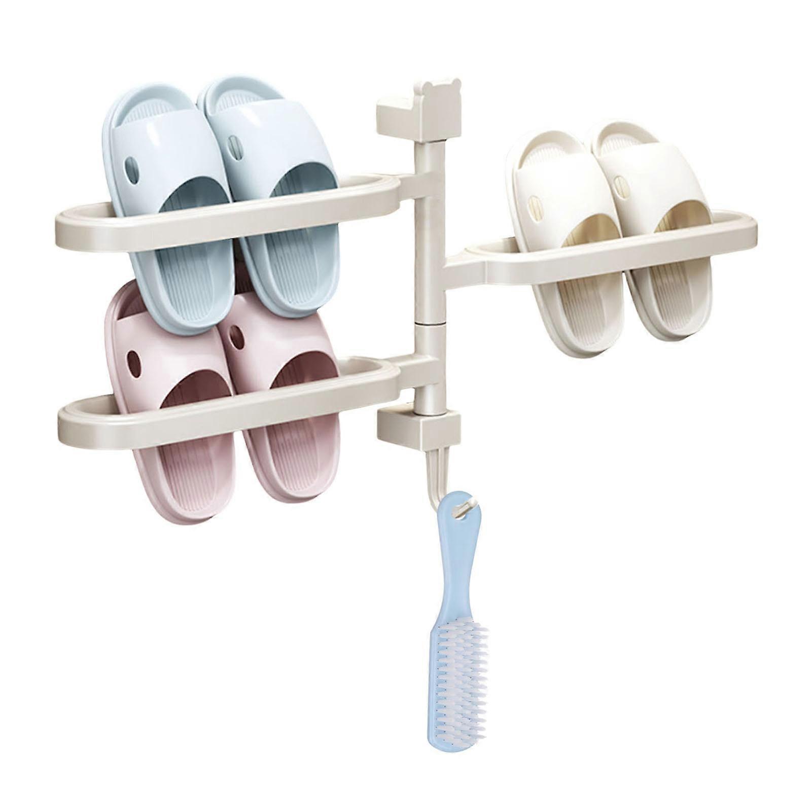 Slippers Rack Hanging Shoe Organizers Space Saving with Rotatable Design Bathroom Rack Keep Your Slippers Neat and Orderly