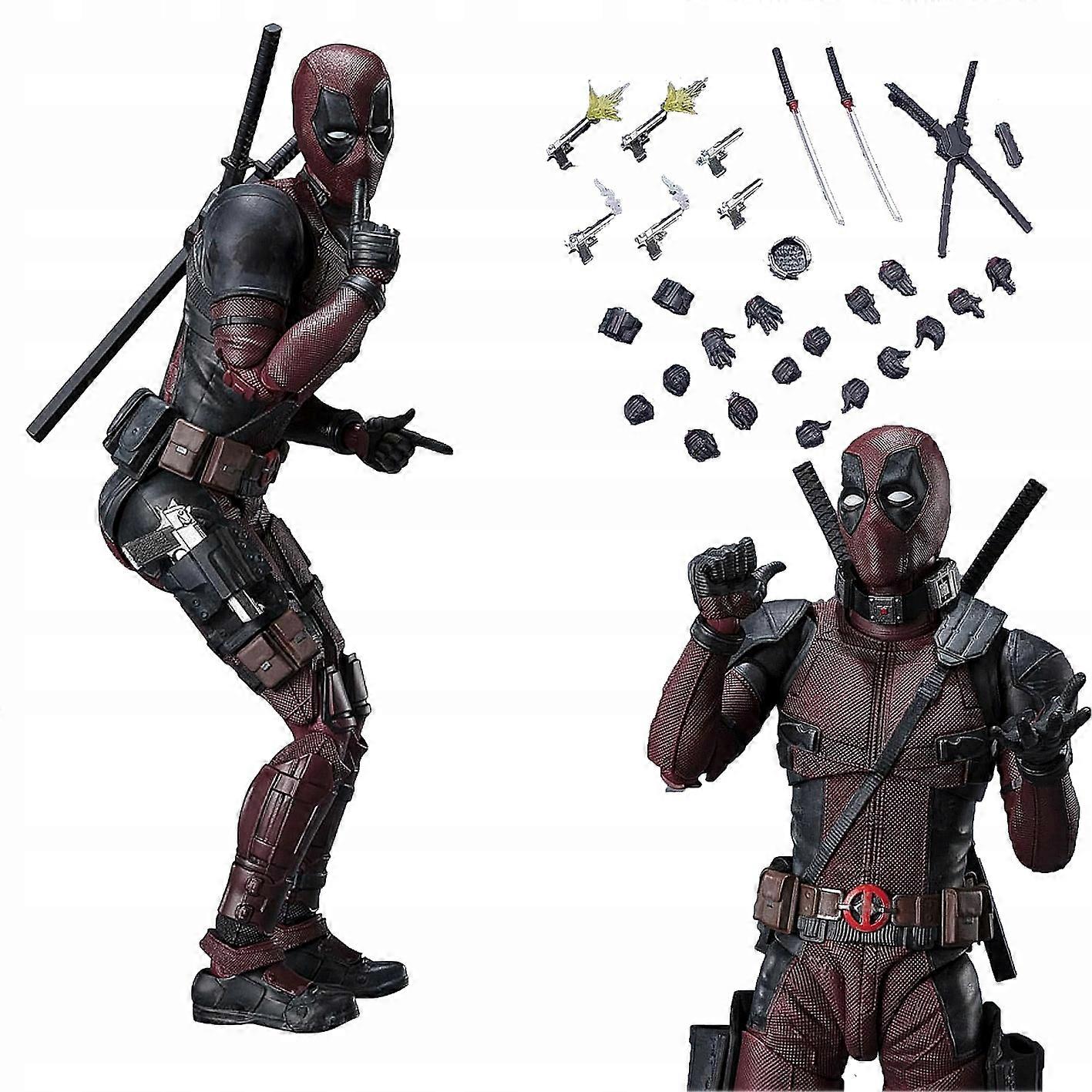 Deadpool Figur Moving Deadpool Movie Version Viel Zubehör 16cm