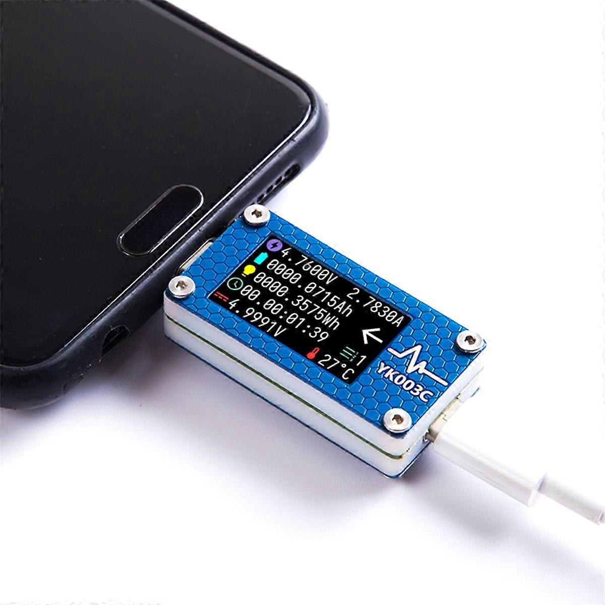 YK003C USB Tester Voltmeter Ammeter TYPE-C Fast Charge Detection Trigger  Capacity Measurement Ripple