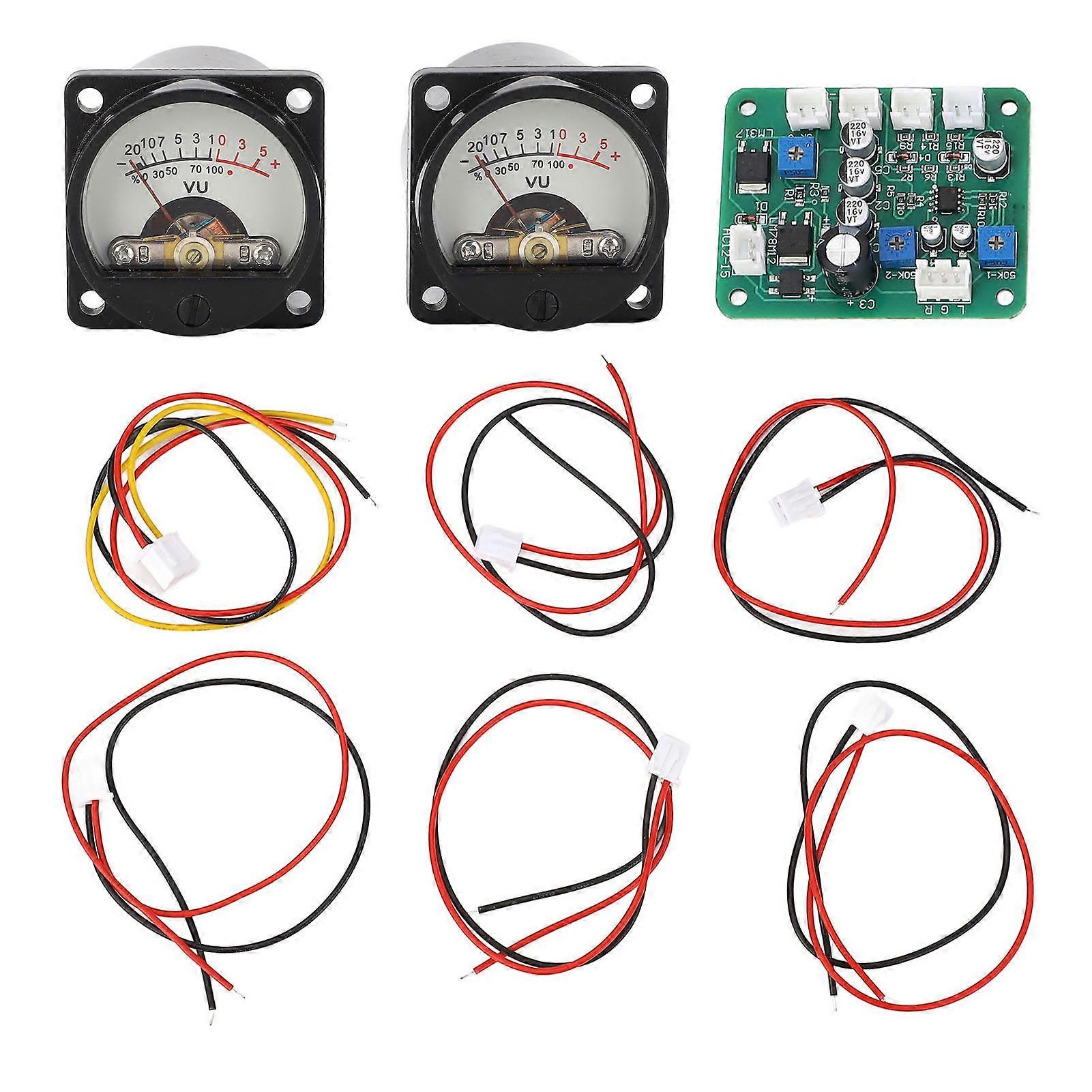 VU Meter Panel Kit 2PCS Warm Color Backlight Power Amplifier VU Meter with Driver Board