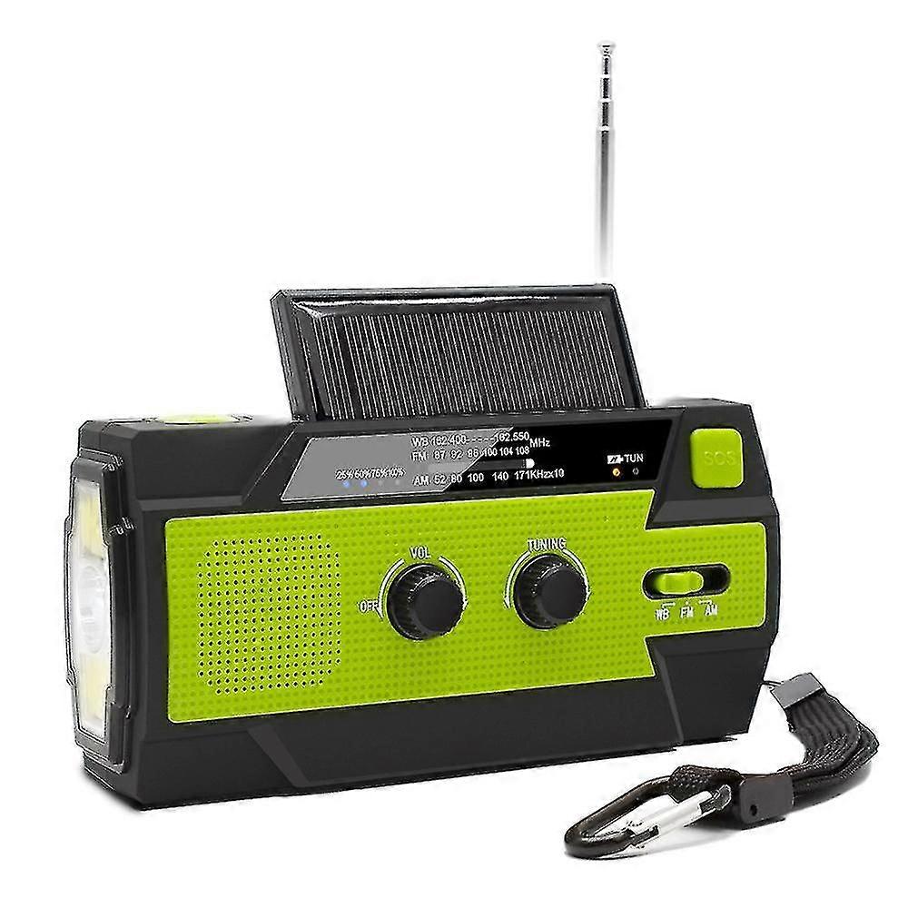 Green Bl-090p Emergency Disaster Prevention Multifunctional Torch Solar Hand Radio With Torch Reading Light