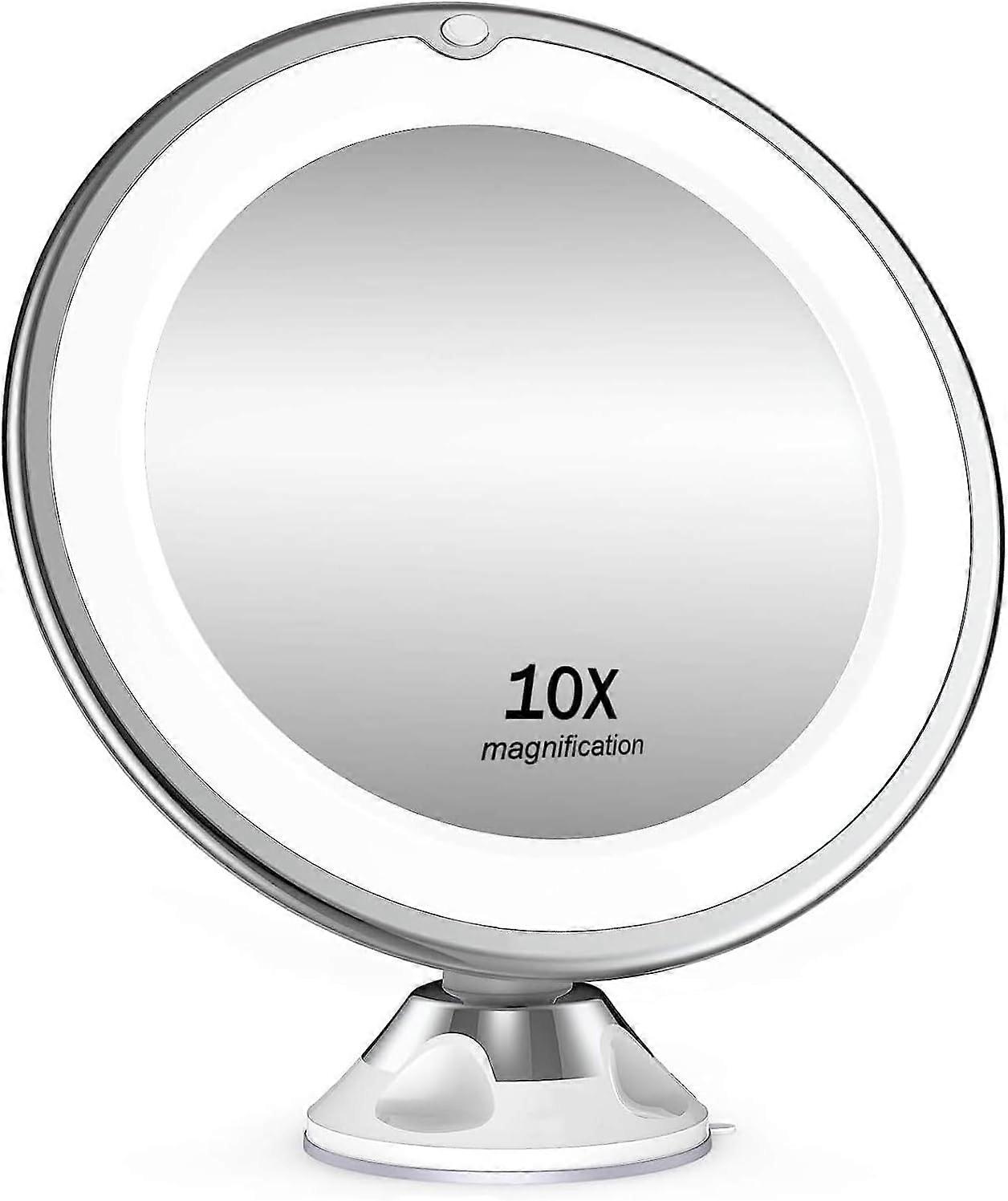 10X Magnifying Mirror With LED Lights Make Up Shaving Illuminated Cosmetic NEW