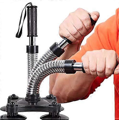 Anchored Power Twister Arm Wrestling Resistance Spring Bar Exerciser for Biceps Forearms Shoulders and Chest Suction Base Design