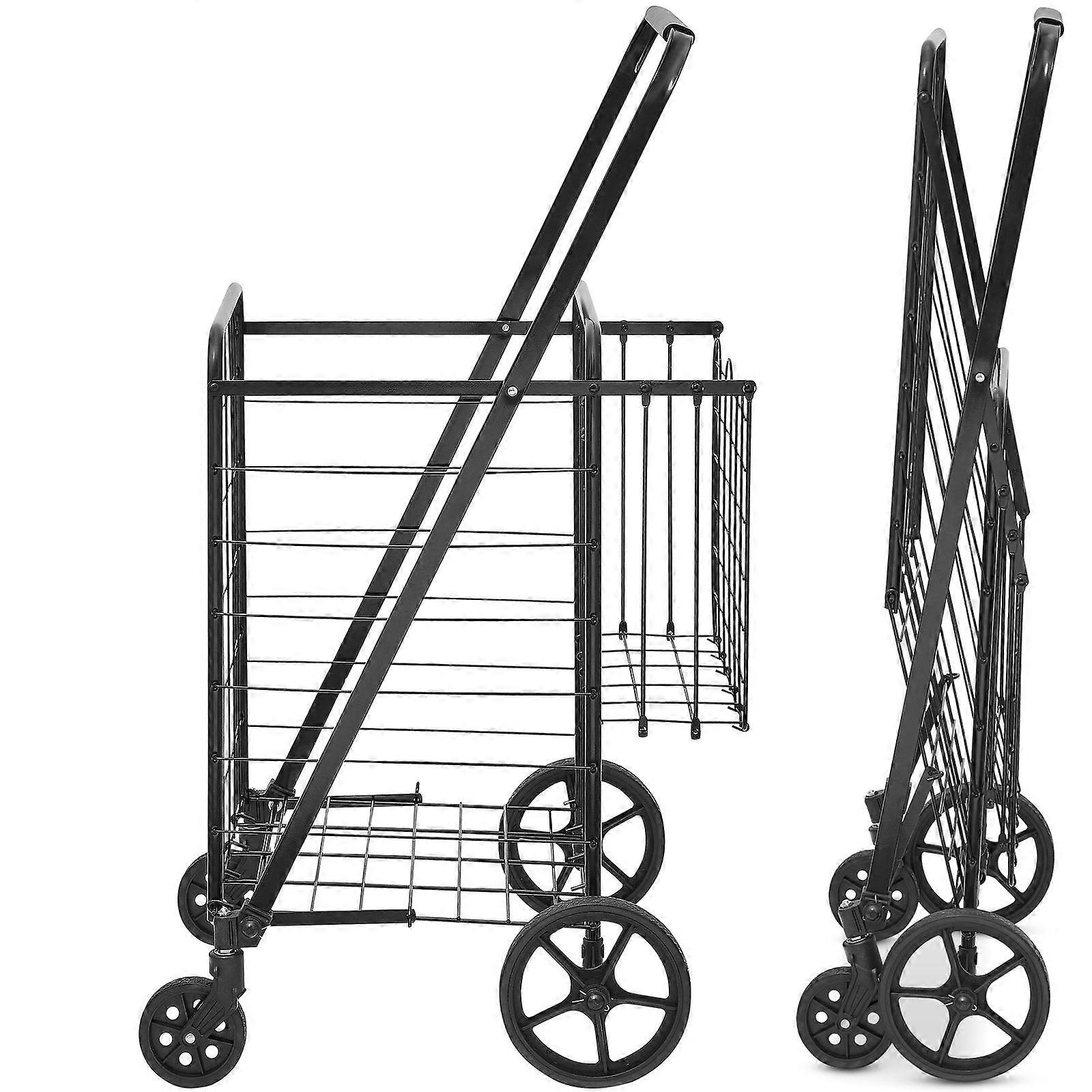 Succebuy Chariot pliant, chariot utilitaire de grande capacité de 110 lb pour la lessive, les achats, l’épicerie, les bagages
