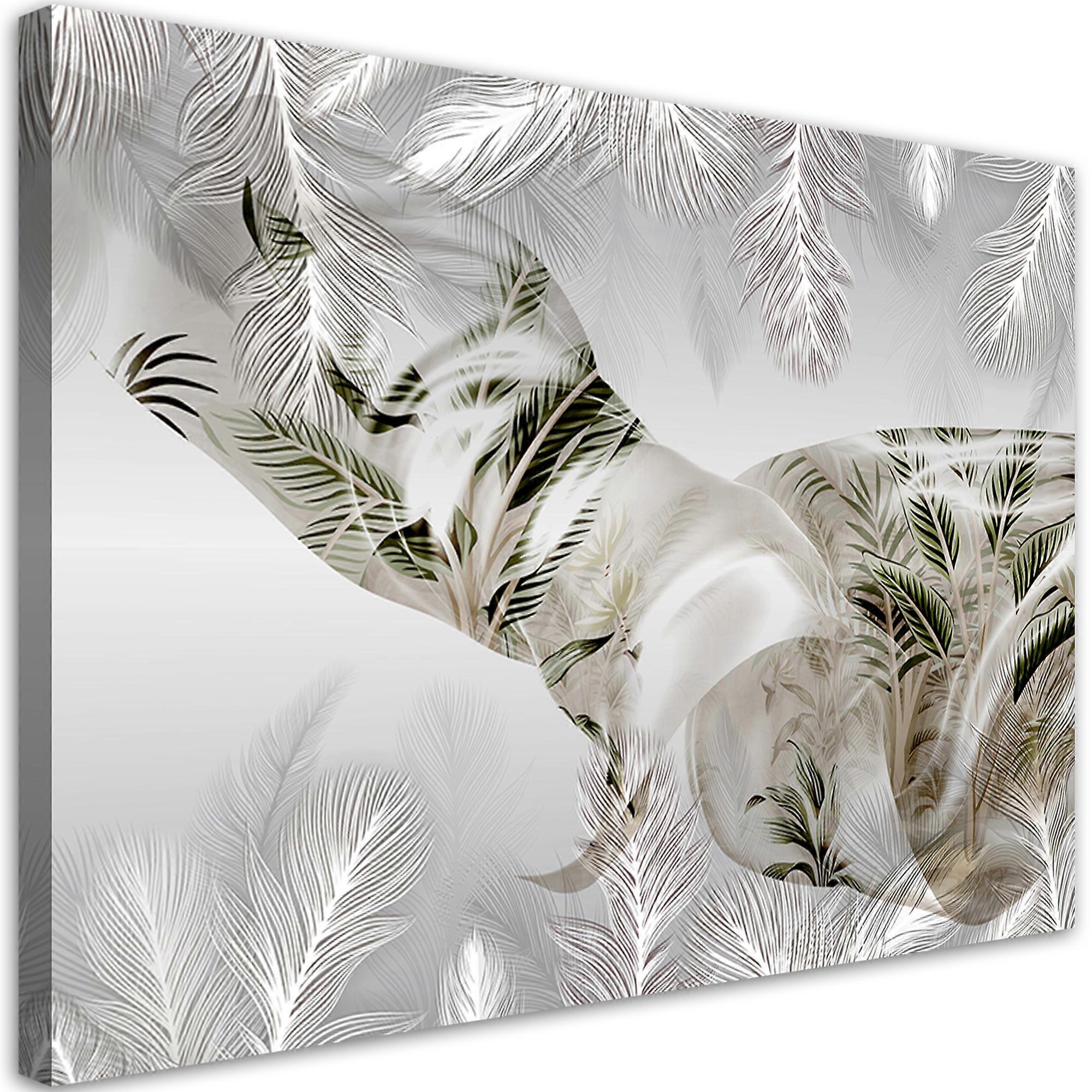 Impression sur toile, Feuilles dans le vent 3d - 100x70