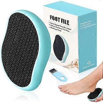 Fußfeile, Hornhautentferner – Glas-Fußschrubber, Fersenschaber zum Entfernen abgestorbener Haut, Fußpuffer, Dusch-Pediküre-Werkzeug für Männer, Frauen, weiche Fußpflege (schwarz)