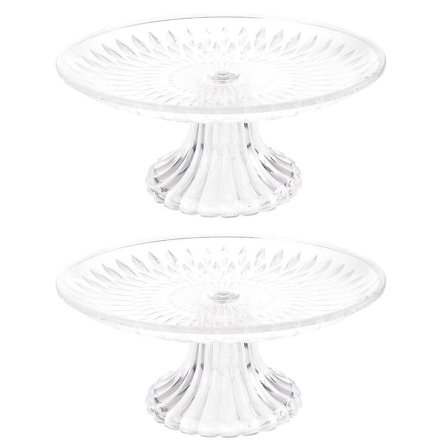 2 Stück transparenter Acryl-Obstteller-Dessert-Display-Ständer mit Stativ Lebensmittelaufbewahrung