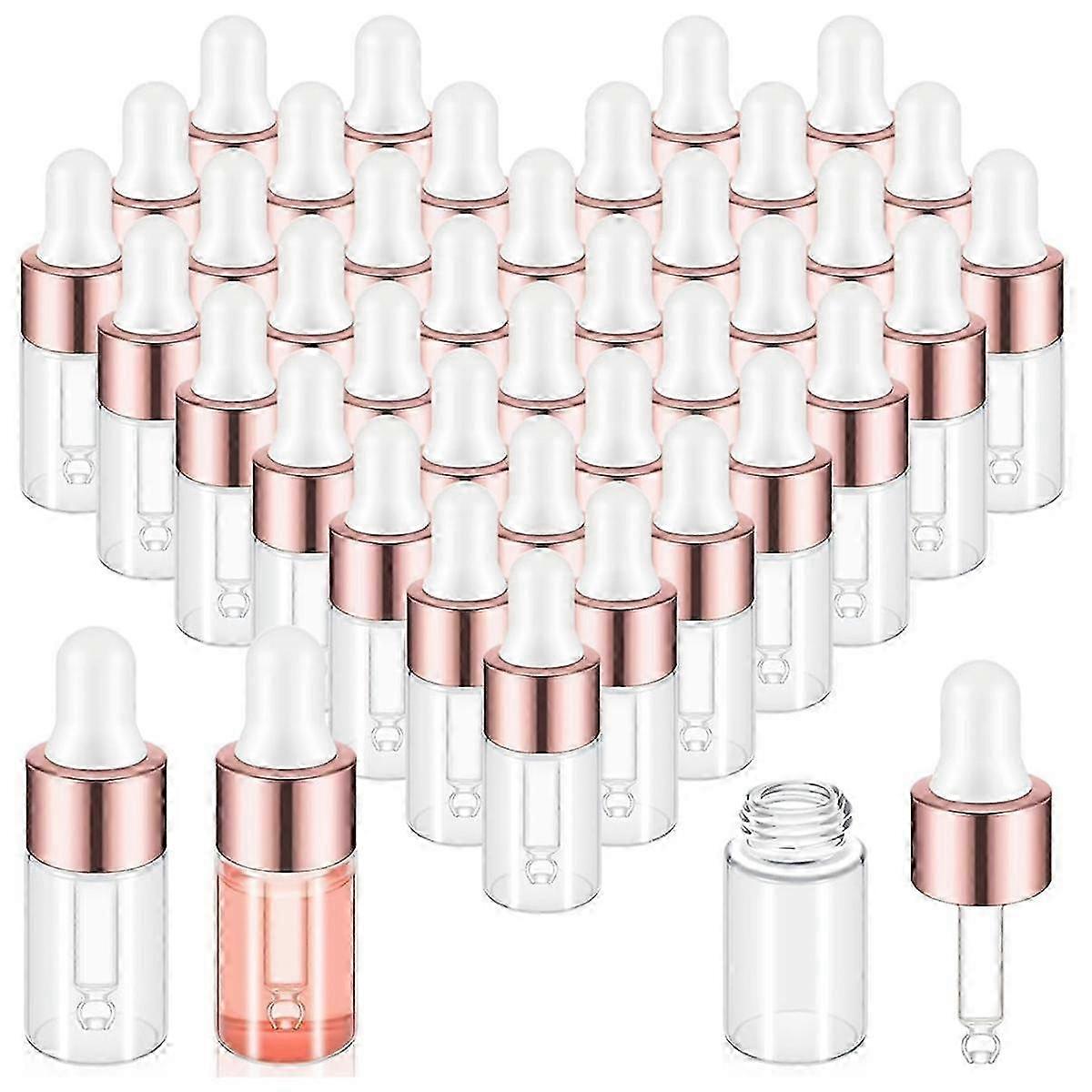 100Pcs Mini Clear Glass Dropper Bottles for Essential Oils, Perfume, DIY Sample Containers