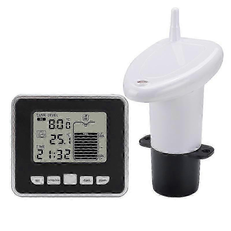 Digital Level Gauge Water Tank Oil Tank Sonic Liquid Level Sensor Wireless Level Gauge With Temperature Gauge For Cistern, Rainwater Tanks(1set