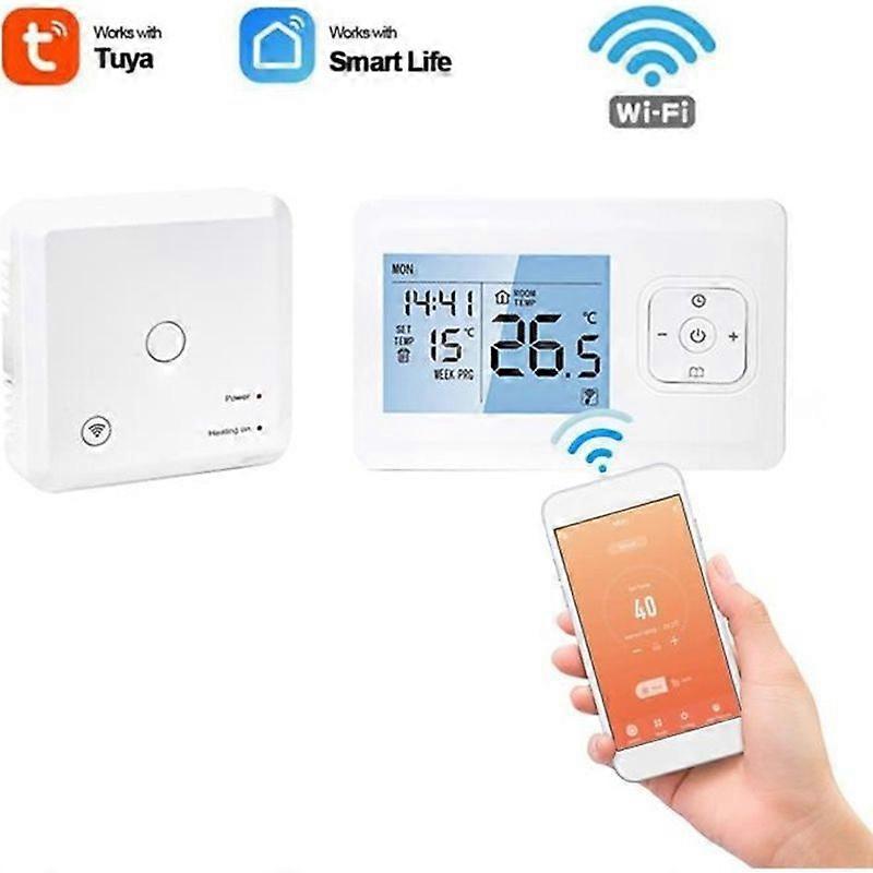 WiFi Wireless Smart Room Thermostat Programmable LCD Screen Tuya Control Voice Control for Universal Gas Boiler