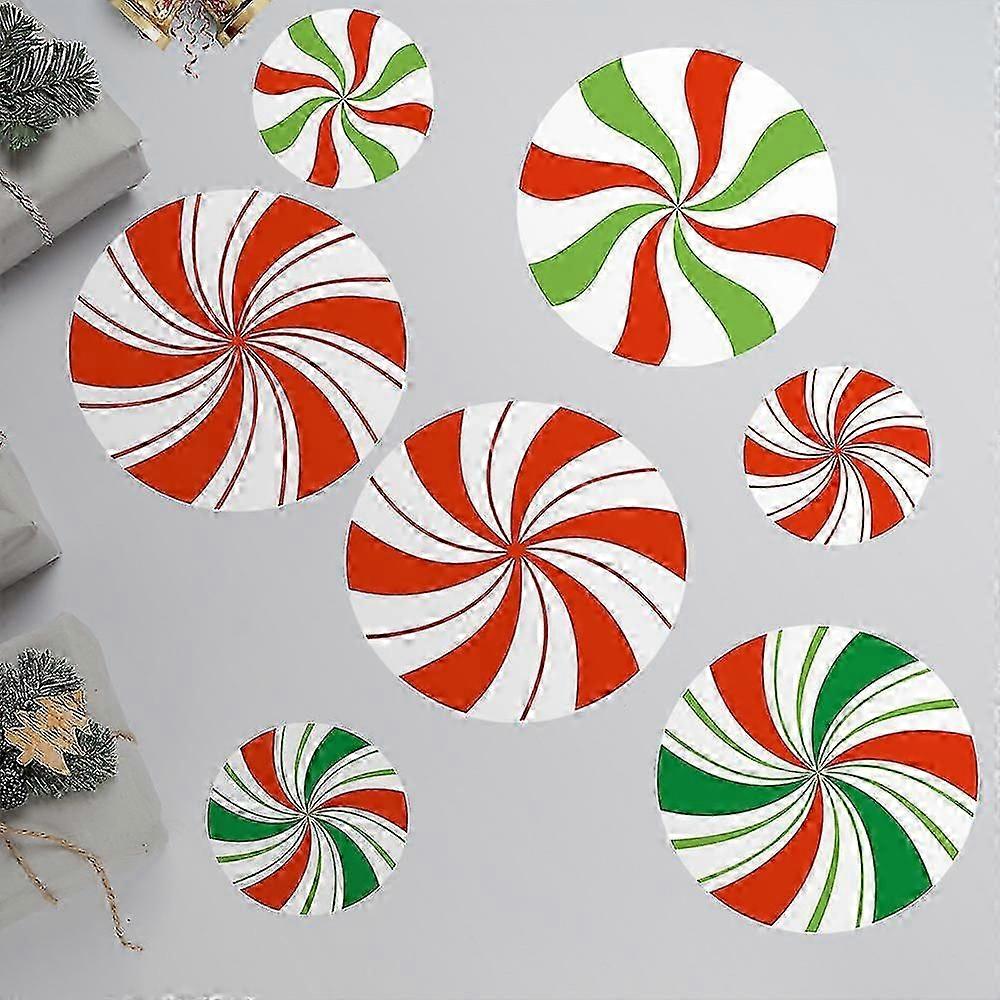 12pcs Peppermint Floor Decals Stickers For Christmas Candy Party