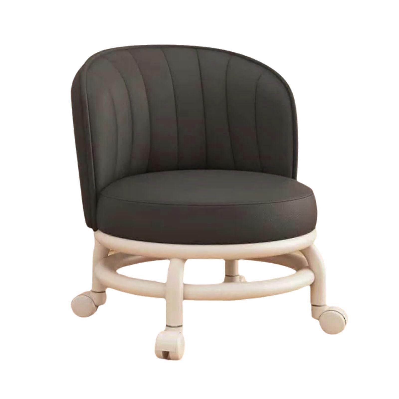 Low Roller Seat Stool, 360° Rotating, for Home, Garden, Office Black 31cm