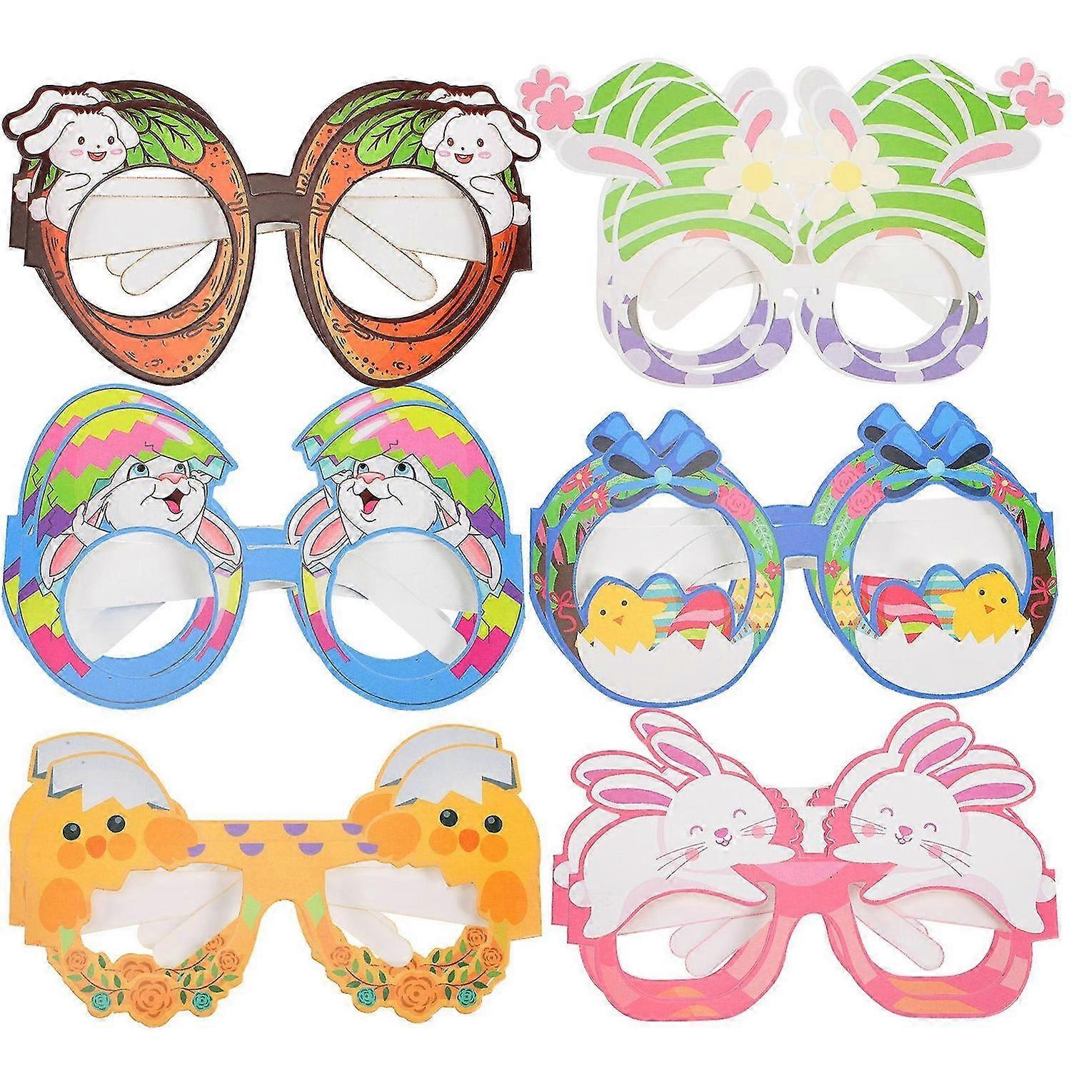 12pcs Easter Bunny Glasses Easter Themed Glasses Easter Eyewear Easter Party Supplies