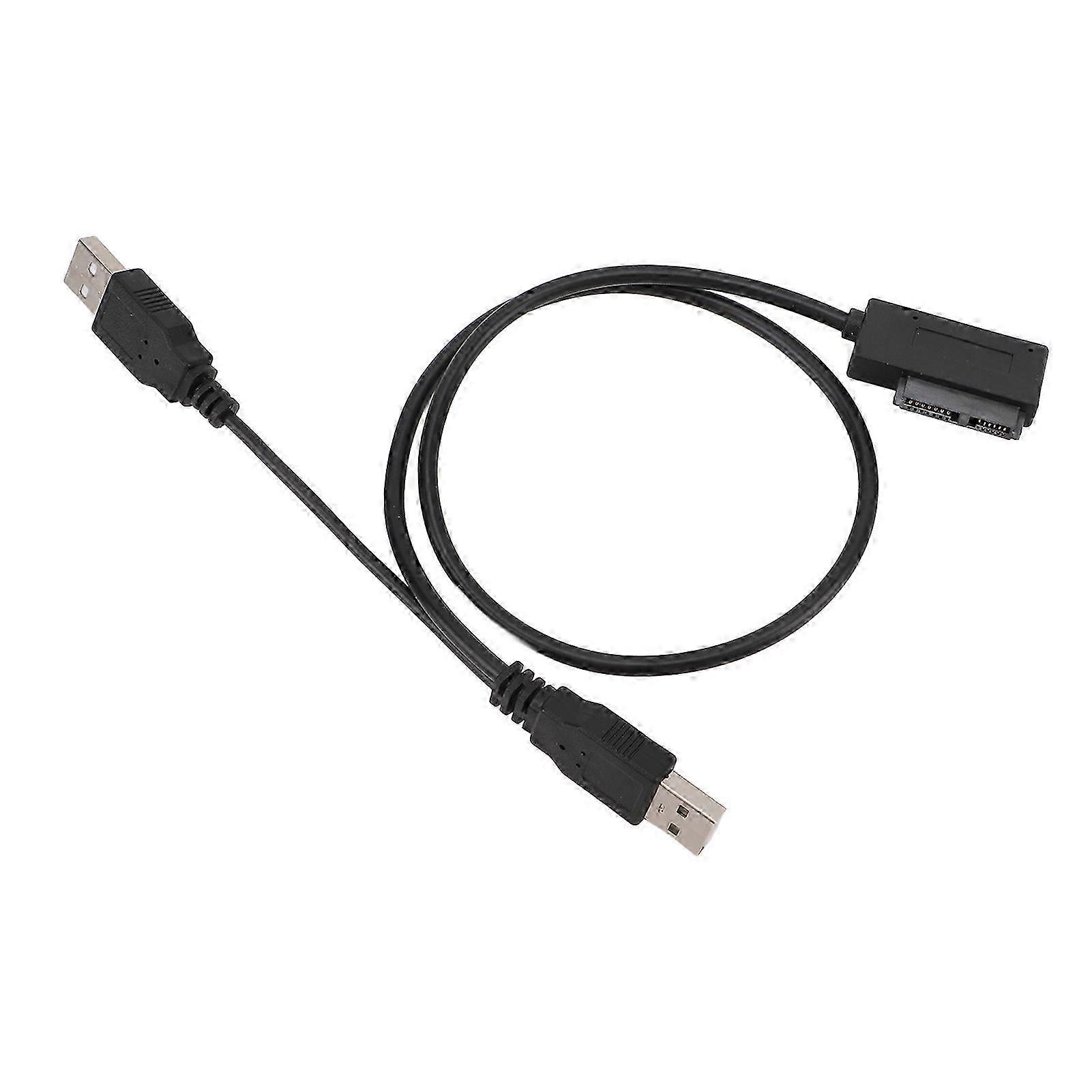 USB to 7+6 13Pin Slimline SATA Adapter Cable 480Mbps Supports Hot Swap USB 2.0 for Connection to Laptop Optical Drives