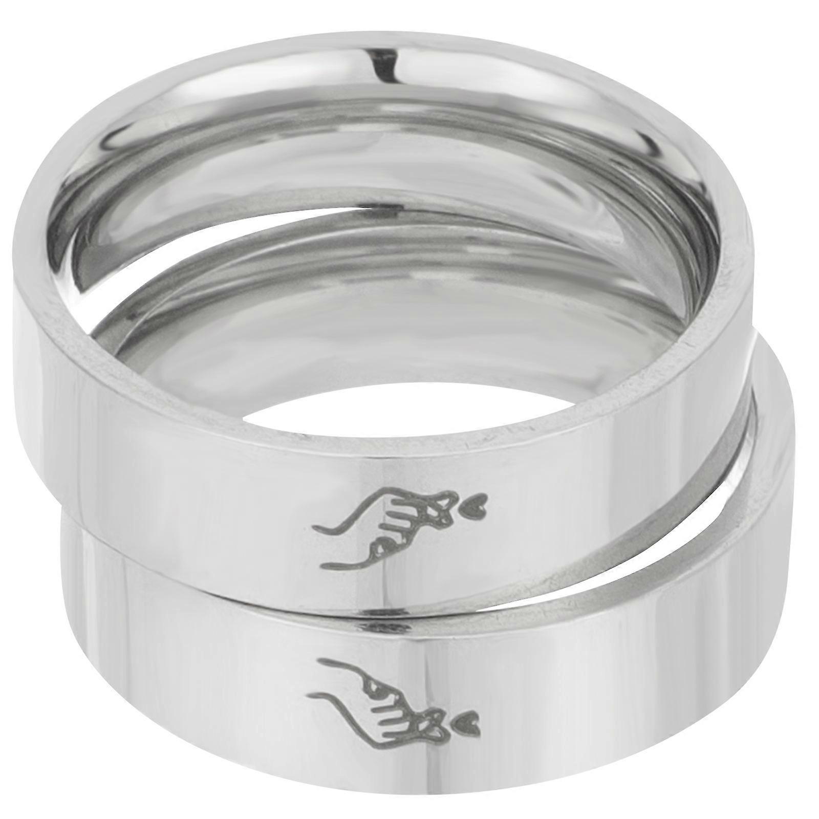 It sounds like you're describing a product listing for **"1 Pair Couples' Promise Rings"** made of **stainless steel**, possibly intended as