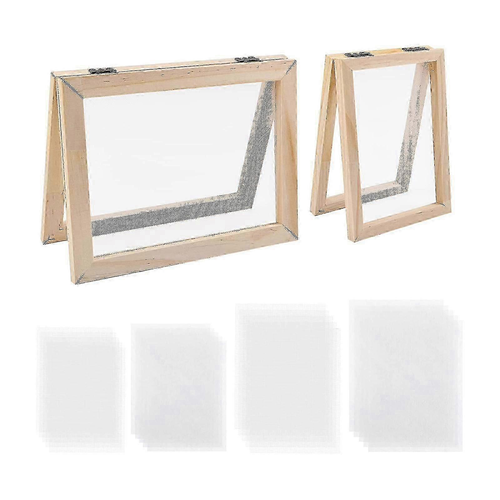 Wood Paper Making Frame Paper Making Kit Printing Frame for DIY Papermaking and Paper Art Craft with Screen Kit for Various Uses