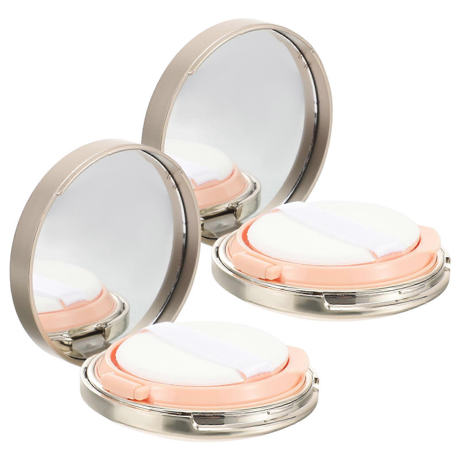 Portable Cushion Foundation Box with Mirror   Sturdy Empty Powder Container for Travel & Makeup Storage