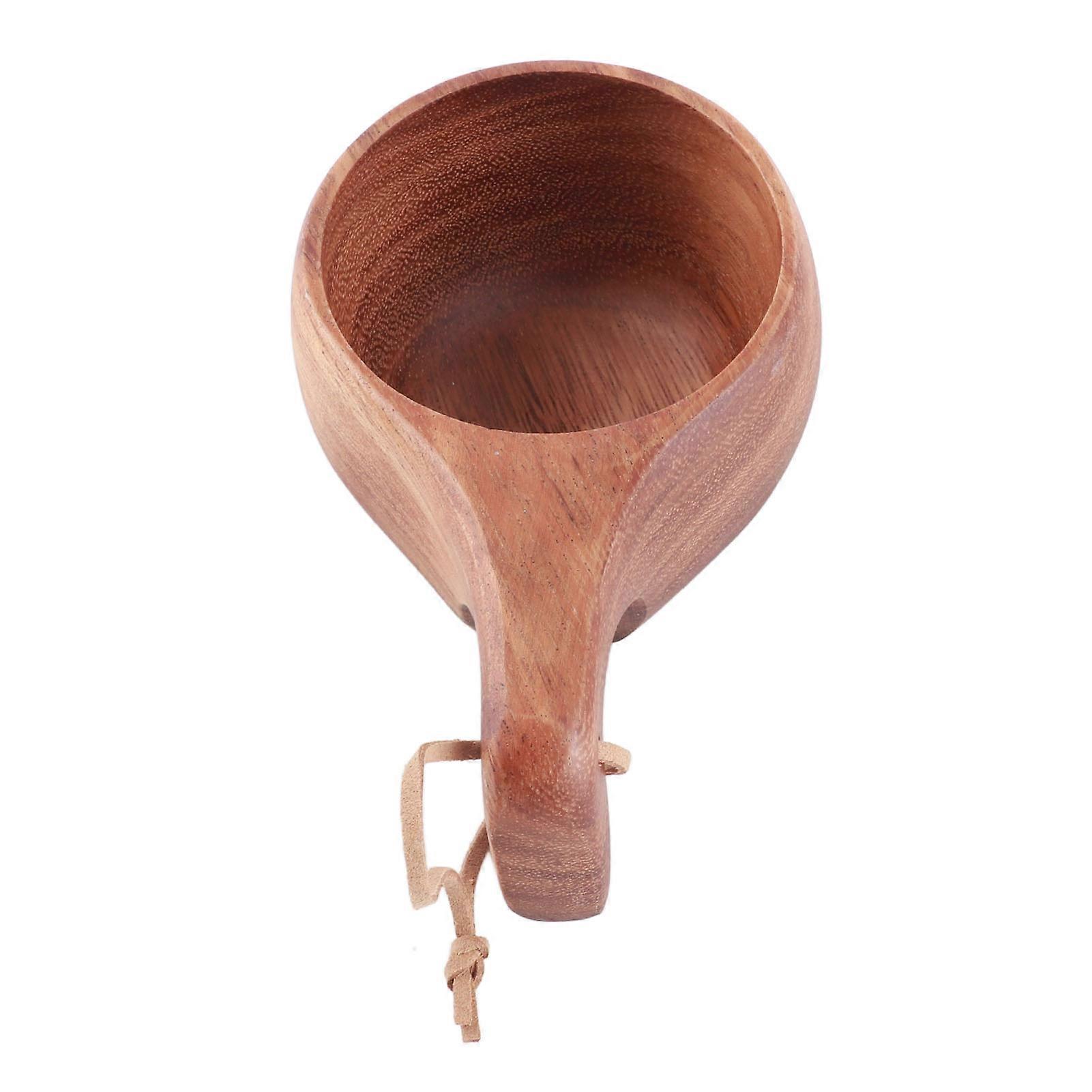 220ml Handmade Solid Wood Coffee Cup with Anti-Slip Handle