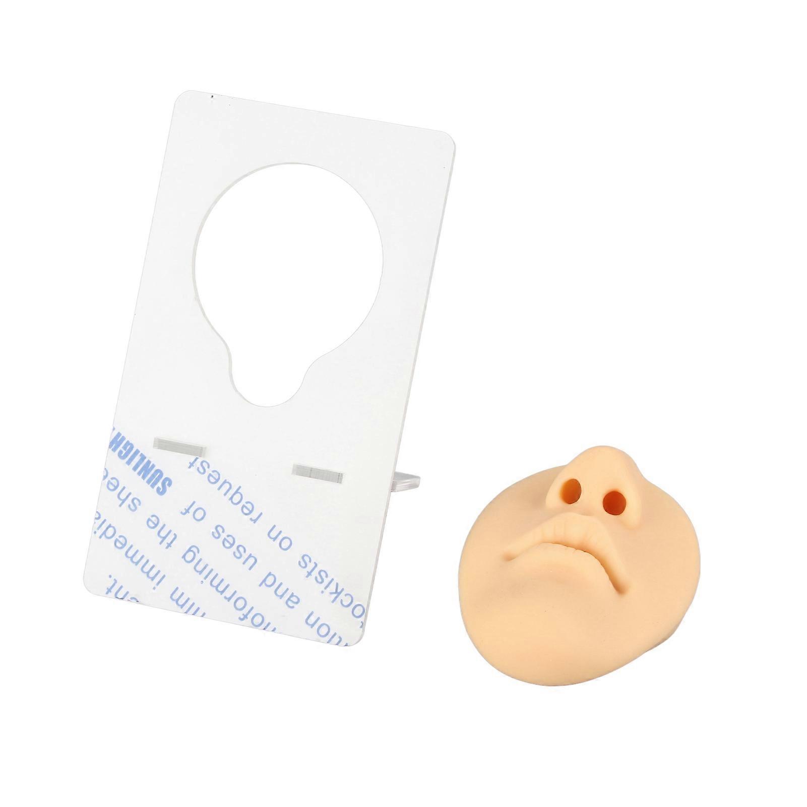 3D Realistic Reusable Silicone Nose and Mouth Model for Nose Piercing Practice Skin Color