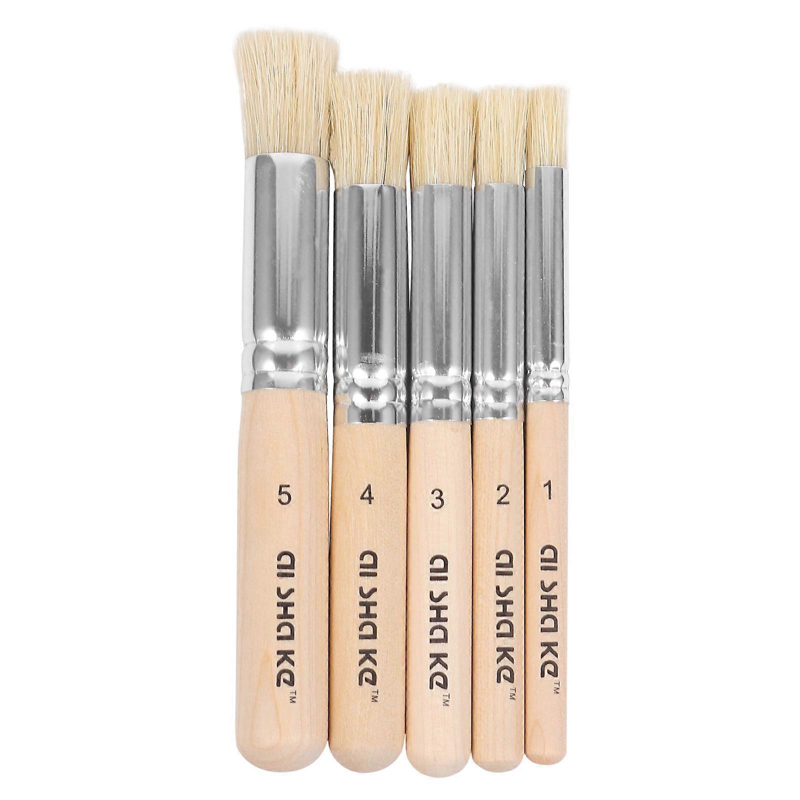 Stencil Paint Brush Versatile Stencil Brushes Beginners 4.83X0.59X0.59Inch 5Pcs