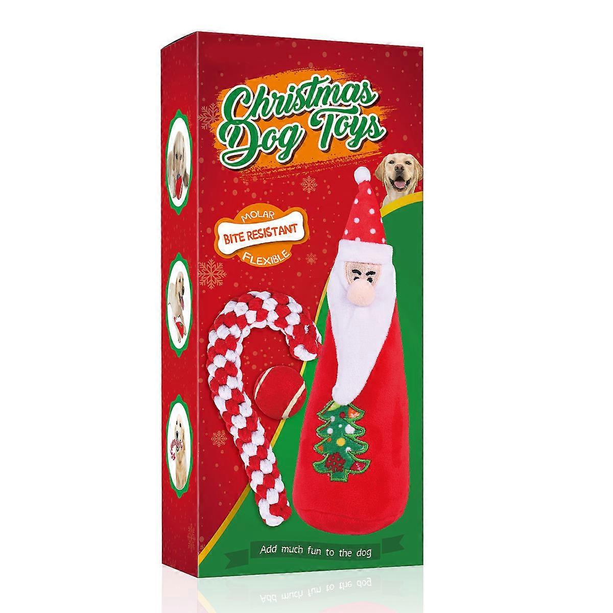 Chew Toys For Small Dogs Squeaky Dog Toys For Puppy Xmas Presents Christmas Design 3Pcs Pack