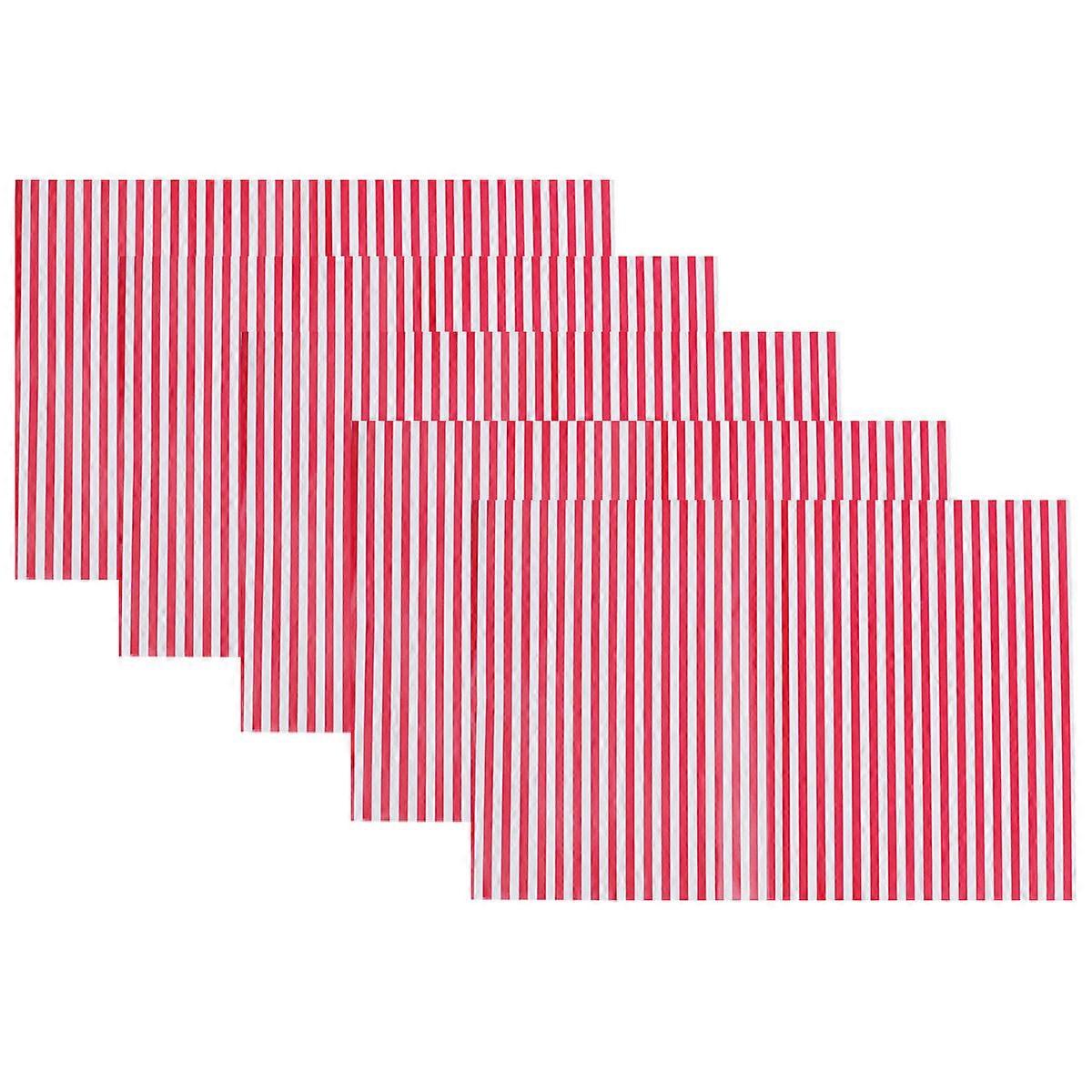 Wrapping Papers Book present Packaging Wraps Festival Party Waterproof Tear-Resistant Stripe Design Red 70x50x0.03 Cm 5 Sheets