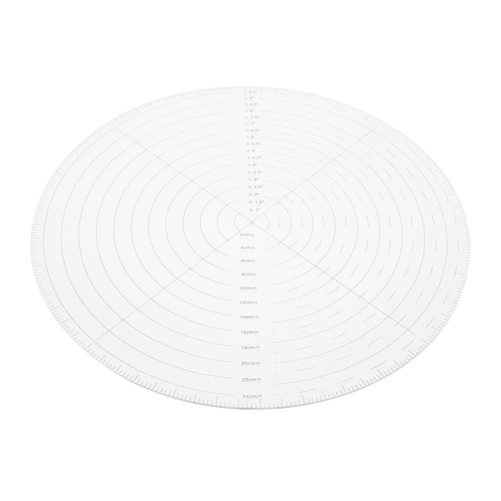 Acrylic Patchwork Ruler Transparent Centering Ruler with Circular Center Precision for DIY Use