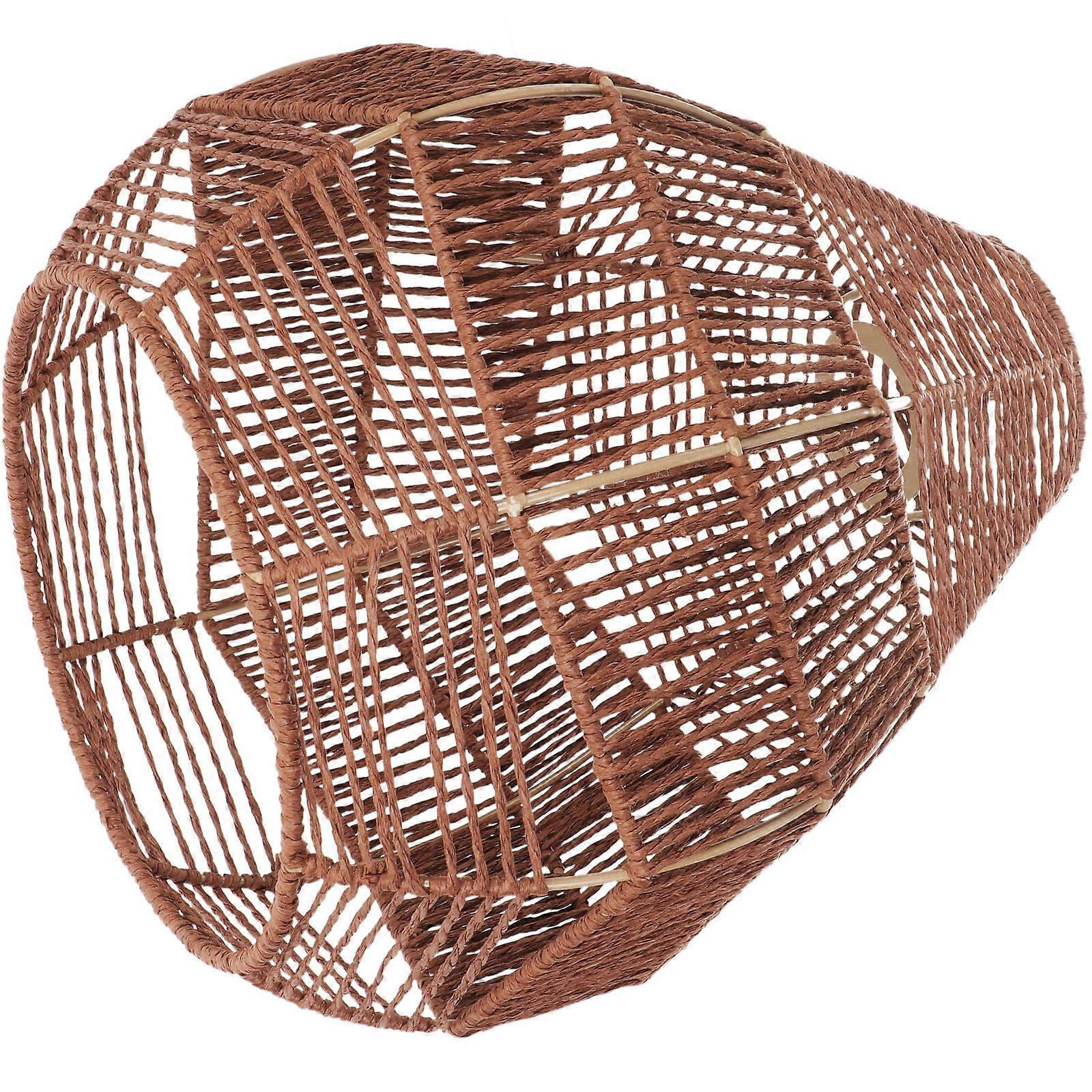 Braided Lampshade Imitation Rattan Pendant Shade Coffee Color For Ceiling Lamp Wall Lamp Chandelier 30x29cm 1Set