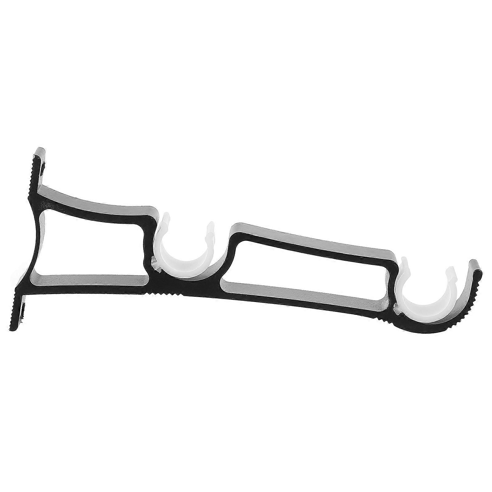 ドレープロッドブラケットヘビーデューティカーテンロッドスタンドアルミニウム合金ダブルポールブラケット寝室キッチンオフィスホールディングカーテンロッド1パック