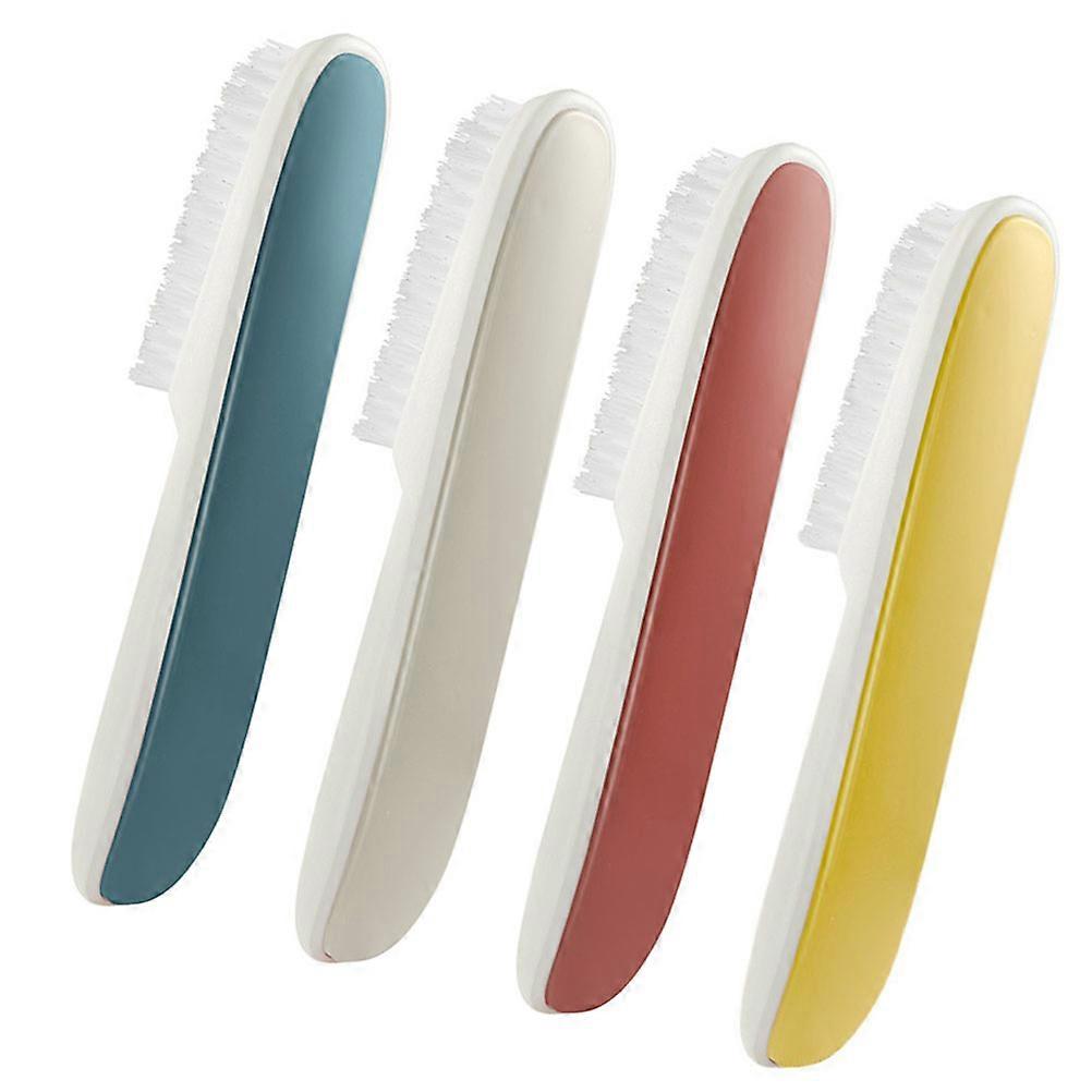 Soft Bristle Scrub Brush Set for Clothes and Shoes Durable Laundry and Household Cleaning Tool in Red and Gray