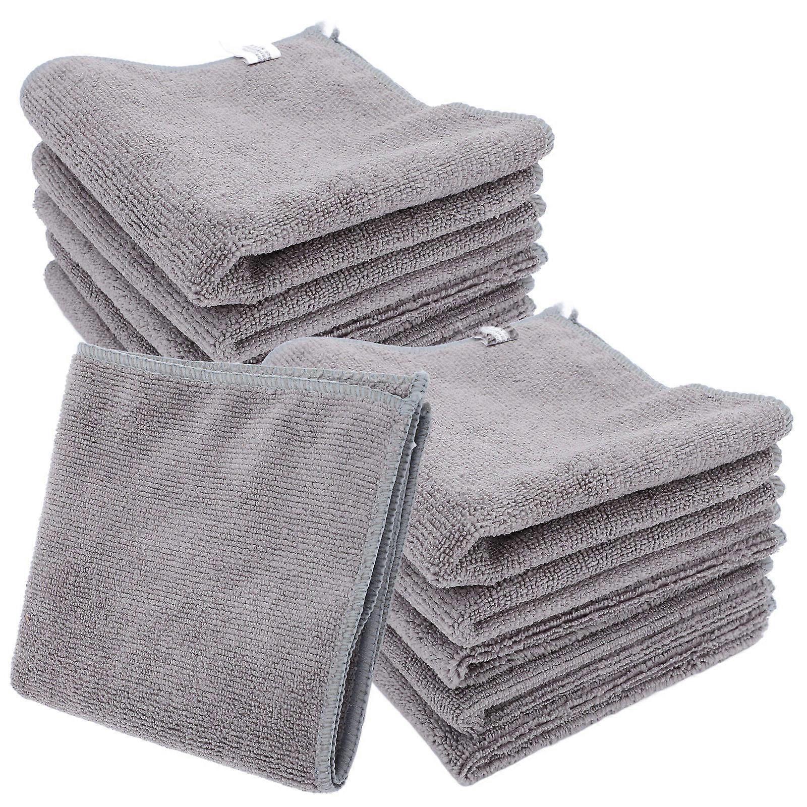Kitchen Drying Towels Car Washing Towel Practical Design Absorbent 12Pack Grey