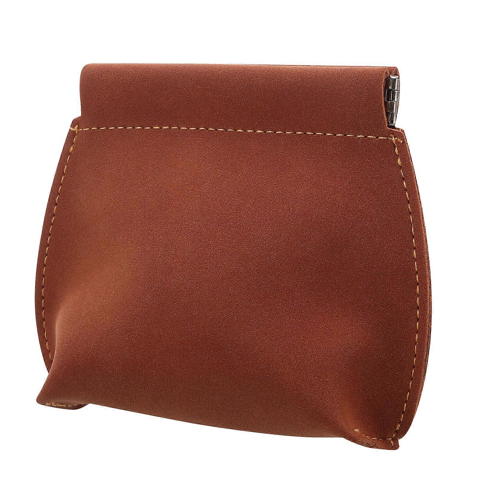 Men's Vintage PU Coin Bag with Spring Closure – Durable Retro Wallet for Travel and Everyday Use