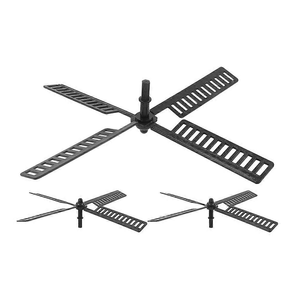 Plastic Windmill 3Pcs Black for Garden with Dynamic Spin Beauty