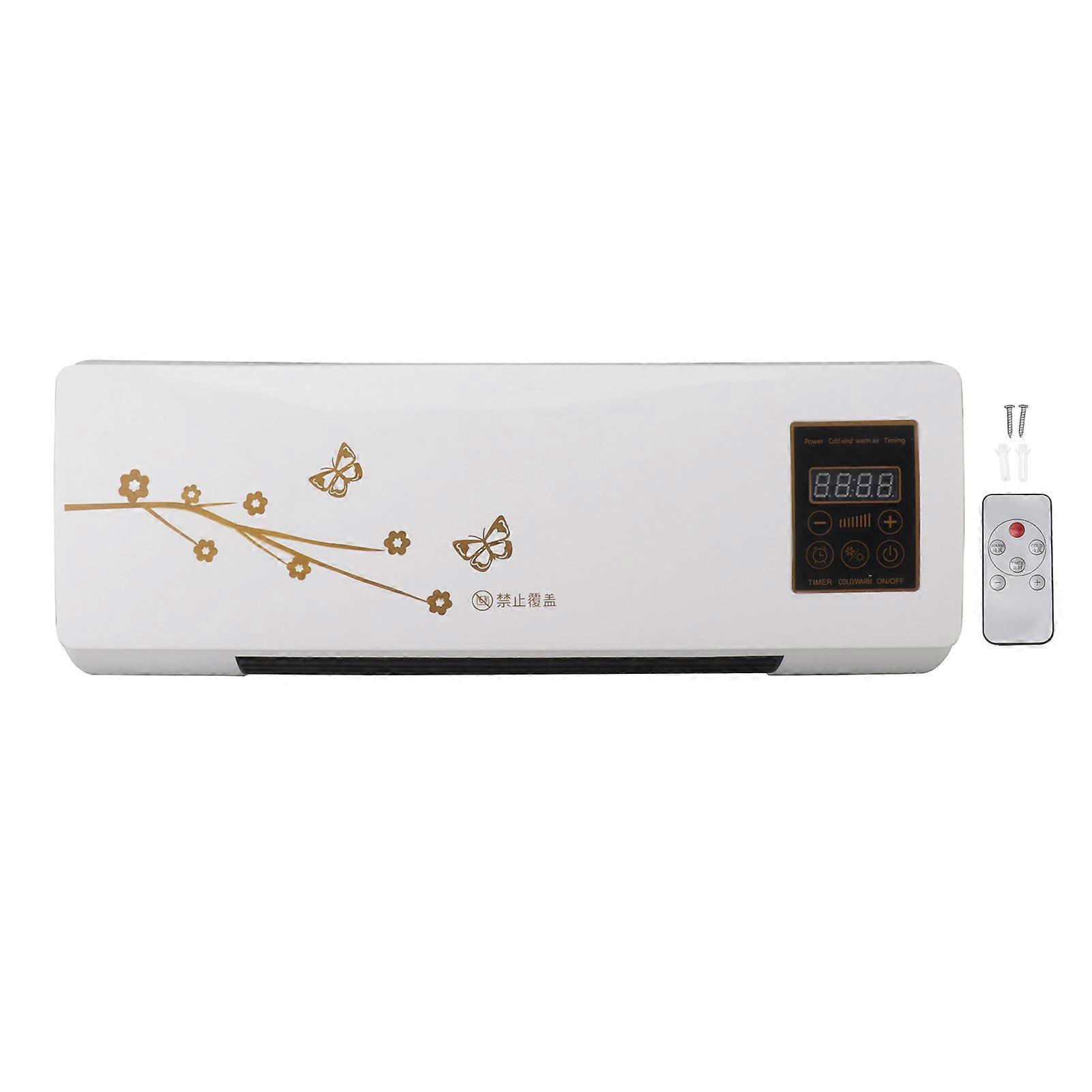 Dual-use wall-mounted heat blower, wall-mounted household heater with digital display and remote control