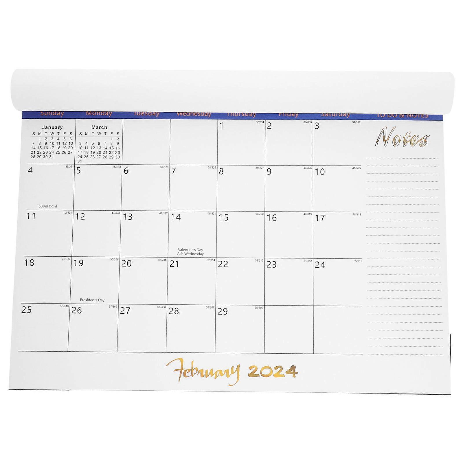 Desk American Holidays Calendar Simple Style Home Use 43.00X30.50X0.30cm Record Keeping 1Pcs